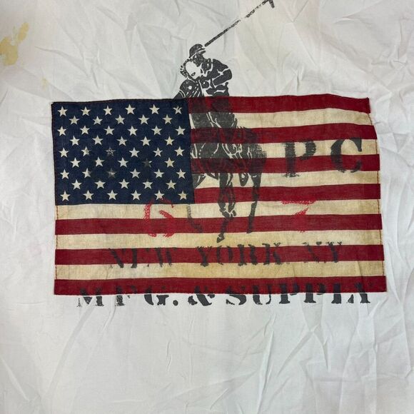 Vtg Polo Ralph Lauren Big Pony Flag Patch Full Zip Jacket Men's L White *Read - Picture 14 of 16